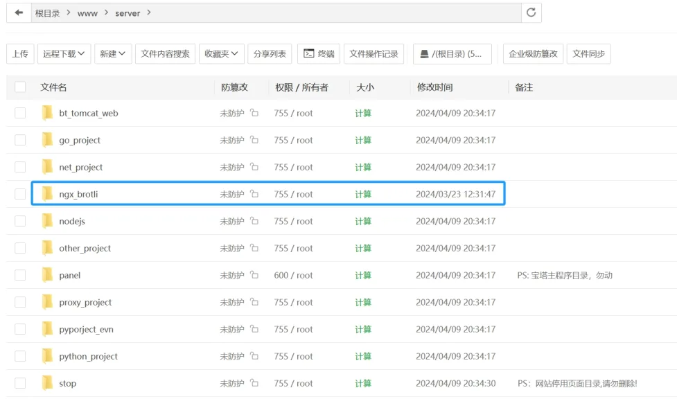 ngx_brotli.tar.gz 解压后得到的目录