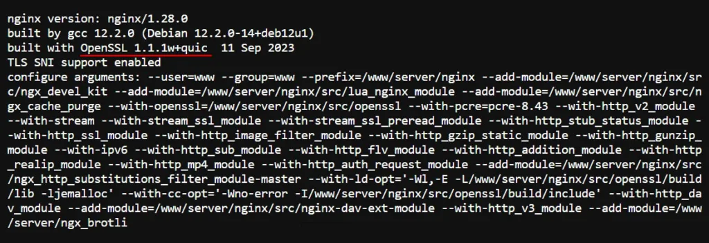 QuicTLS 替换 OpenSSL 成功